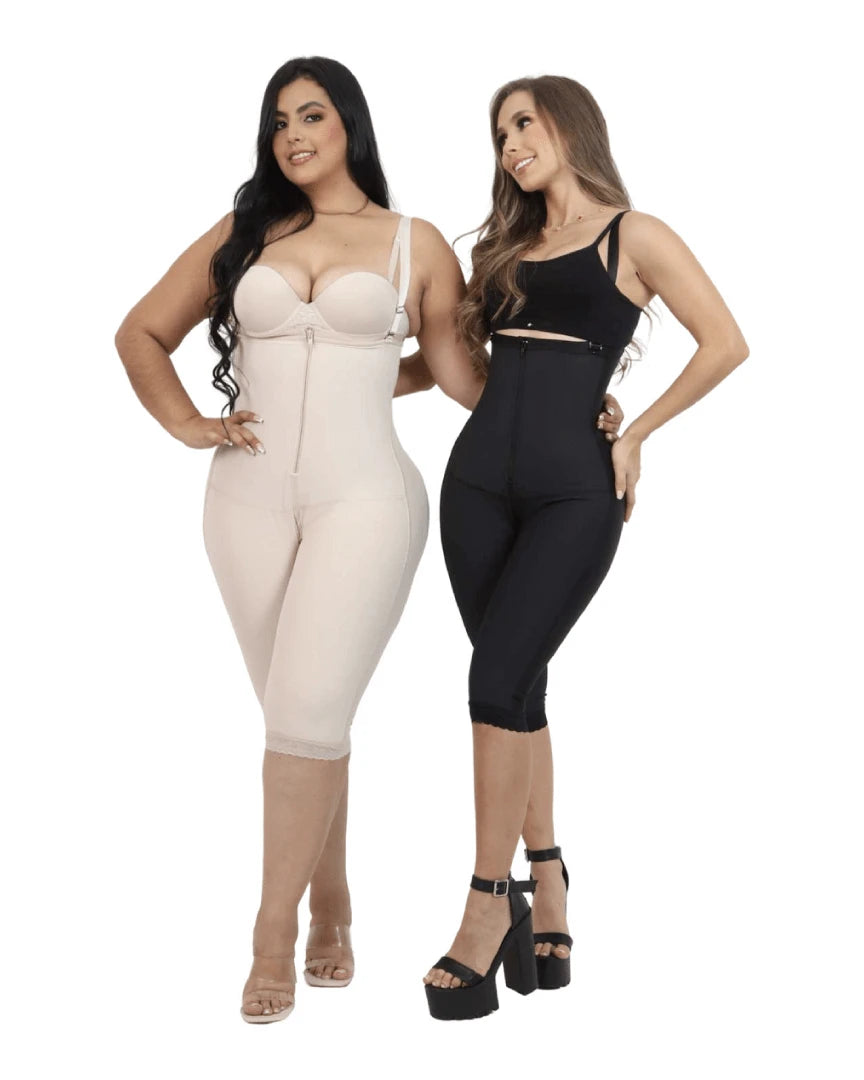 Enterizo reductor strapless a la rodilla con realce interno